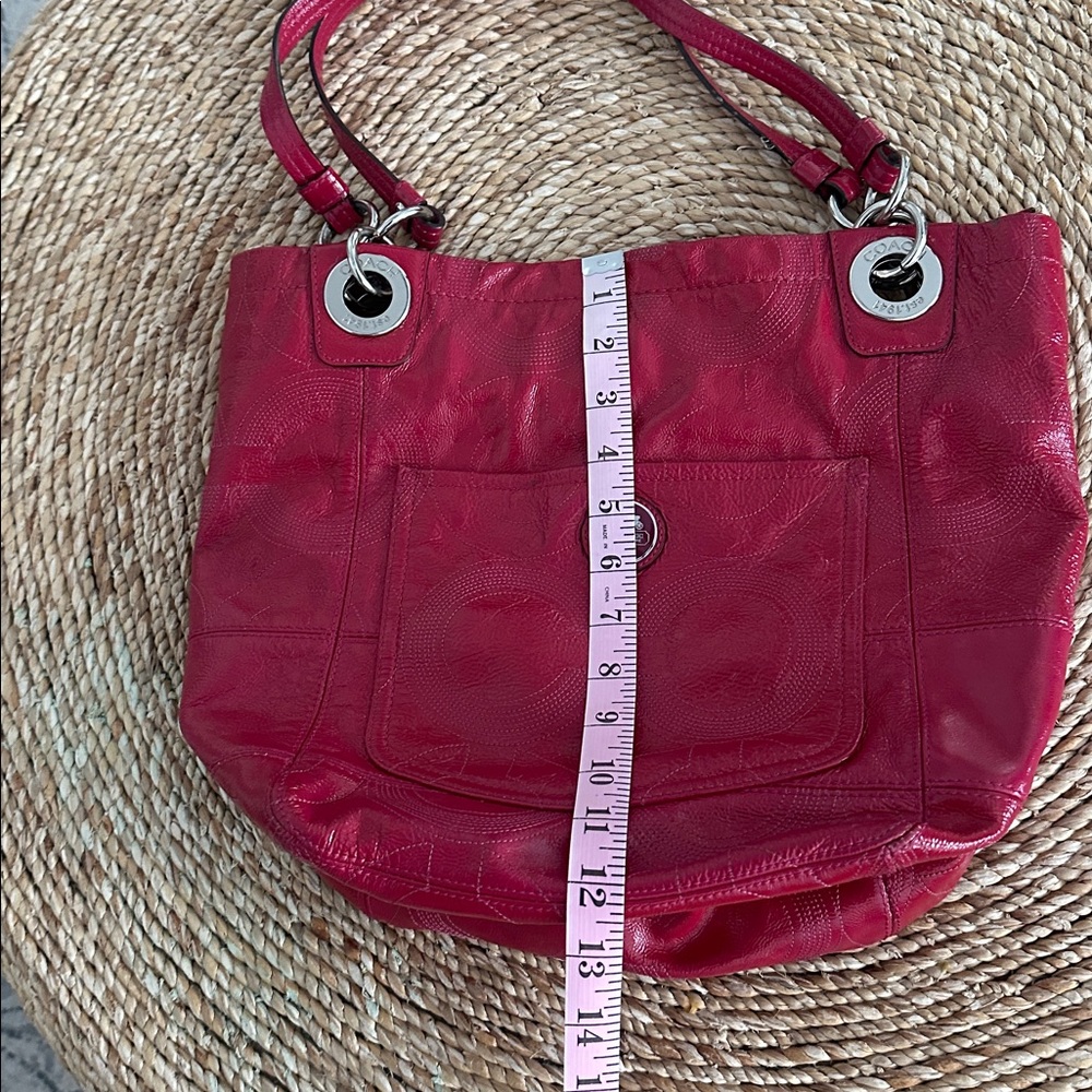 Coach Alex Patent Leather Shoulder Tote Purse F14265 - Picture 14 of 15